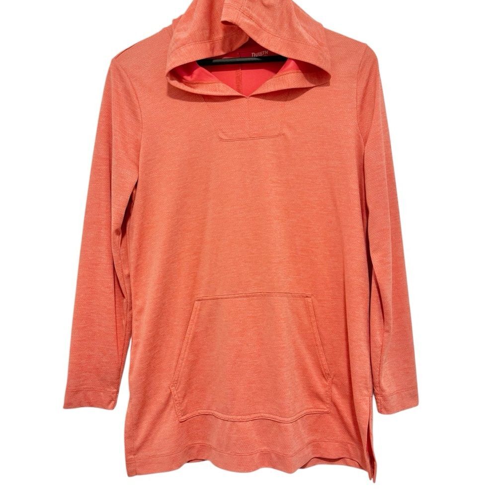 Duluth Trading Women's Double Knit Armachillo Hoodie Tunic Coral/ Orange Medium